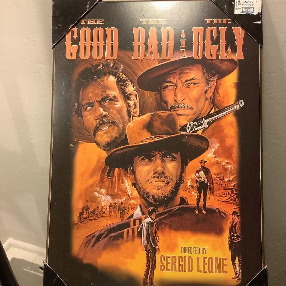 Photo Hanging Plaque of The Good The Bad and The Ugly Clint Eastward etc.